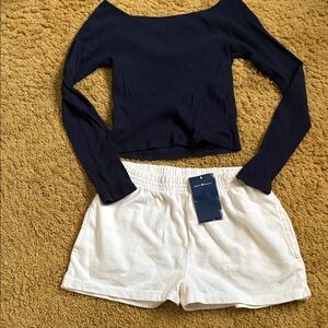 Set of 2 Brandy Melville Top & Shorts One size